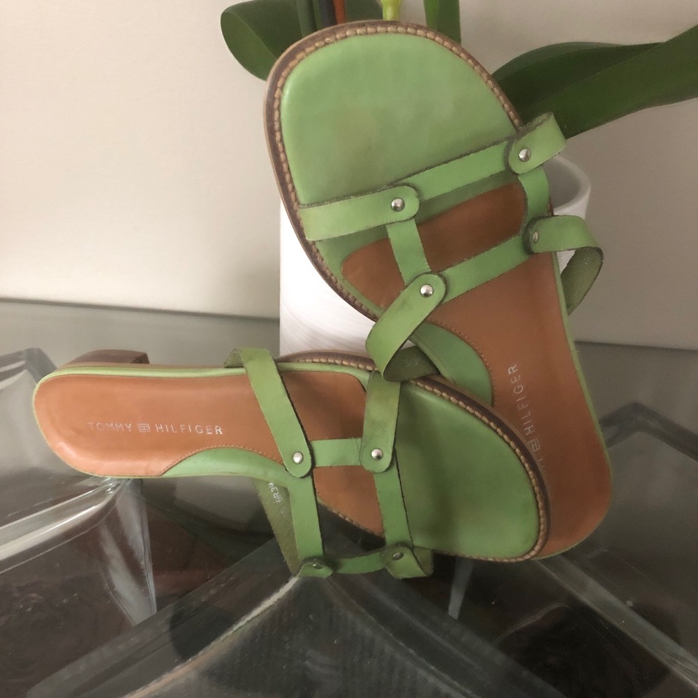 Tommy Hilfiger Leather Green  Sandals Size 6.5M